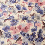 VZOROVANÉ  USNĚ / HOVĚZÍ KŮŽE - KVĚTINY - MODRÝ/MLÉKO - Obrázek 2