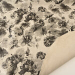VZOROVANÉ  USNĚ / HOVĚZÍ KŮŽE - KVĚTINY - ŠEDÝ/MLÉKO - Obrázek 2