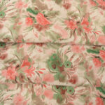 VZOROVANÉ  USNĚ / HOVĚZÍ KŮŽE - KVĚTINY - ORANŽOVÝ/MLÉKO - Obrázek 2