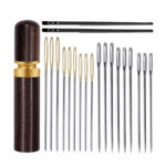 JEHLY PRO RUČNÍ ŠITÍ / SADA 18 ks + 2 JEHLY NA ŠITÍ ŘEMÍNKEM