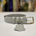 DÁMSKÝ KOŽENÝ OPASEK - ŠEDÝ